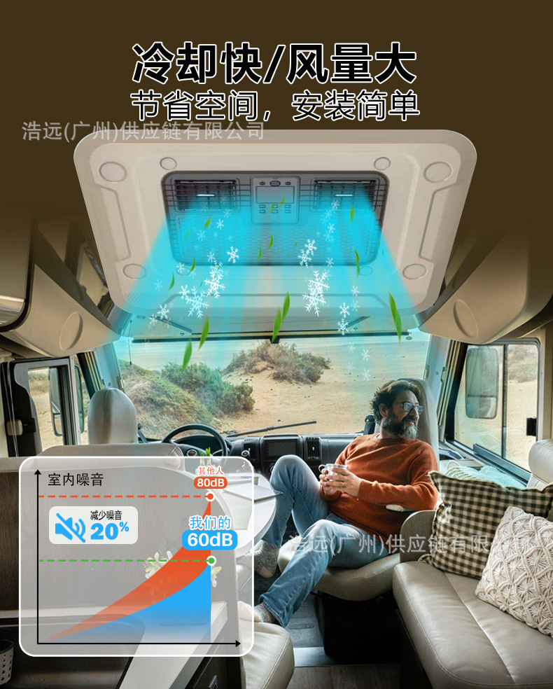 Factory new light truck dedicated overhead air conditioner 12V24V car cab refrigeration air conditioner RV parking air conditioner
