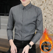 跨境外贸代发男装衬衣男士爆款流星雨8856同款加绒衬衫加绒加厚