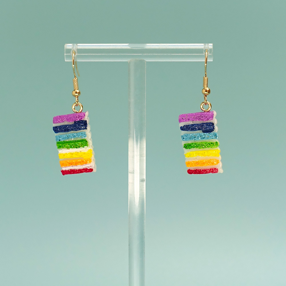Holiday, Daily Occasion Wholesale Jewelry Princess Cute Rainbow Cake Plastic Resin Ear Hook