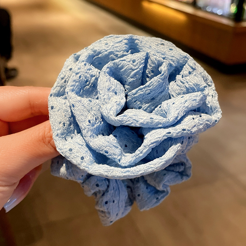 Encaje lazo para el cabello de intestino grueso de doble capa ins coreanos cuerda para el cabello de intestino grueso fresco y dulce en la parte posterior de la cabeza accesorios para el cabello femenino