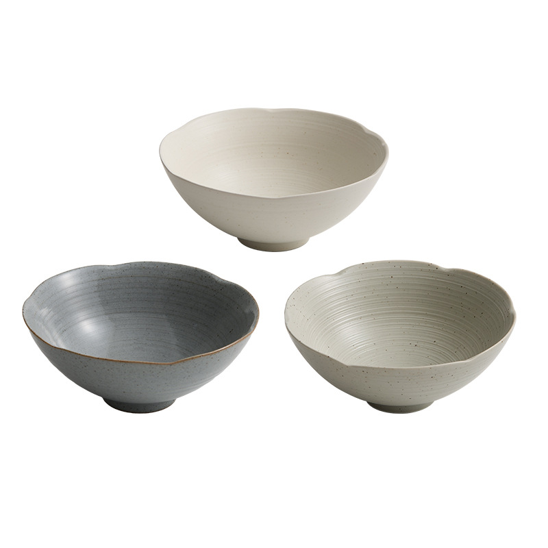 Sopa casera creativa tazón de fideos de desayuno yogur tazón de avena hotel restaurante de cerámica nórdica tazón de arroz estilo japonés