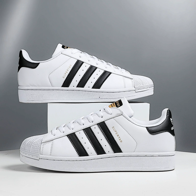 Gold Label Shell Toe Trendy Fashion Versatile White Shoes Three Stripes Unisex Low-Top Comfortable Middle School Sneakers