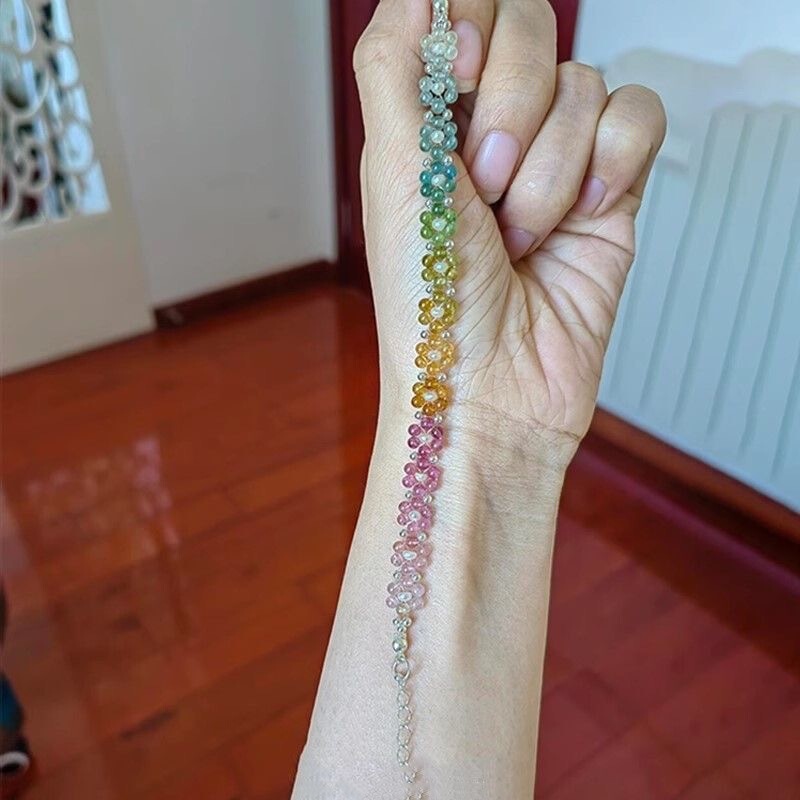 "Monet Garden" Dopamine Colorful Flower Beaded Bracelet Exquisite Summer Bracelet Birthday Gift for Women