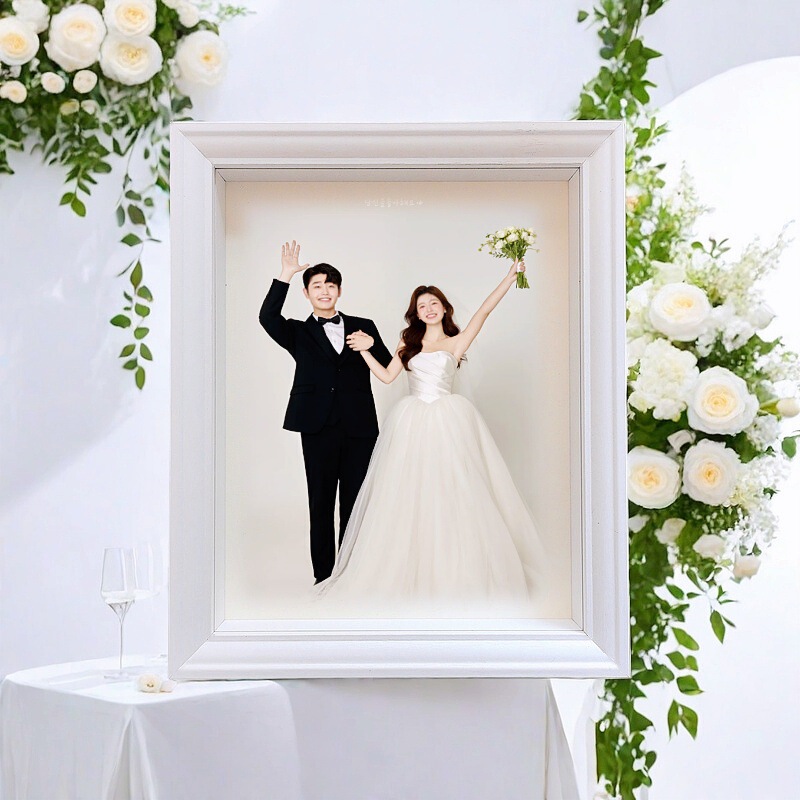 European-style three-dimensional photo frame photo setting table for couples wedding photos high-end wall wedding photos creative decoration painting