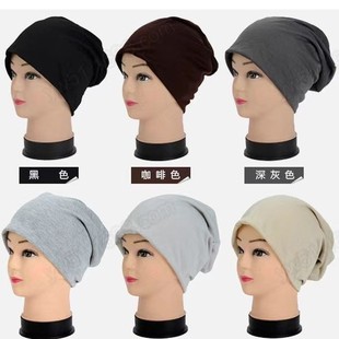 European and American bag head cap solid color pile cap cross-border explosion double-layer pullover cap thin moon knit cap candy color