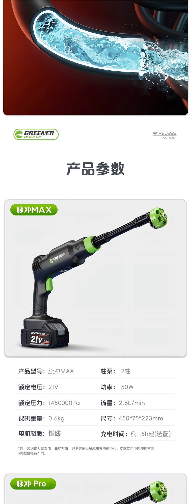 Green Forest Car Wash High-Pressure Water Gun, Household Cleaning Machine, Wireless High-Power Water Pump, Powerful Pressure-Boosting Home Floor Cleaning Tool