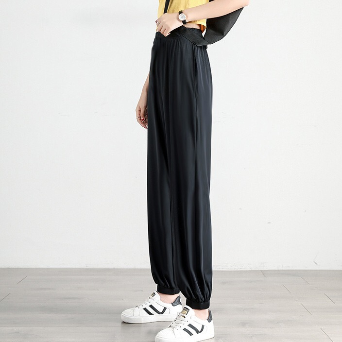 Yoga Women's Thin Summer Casual Loose Leg-Tie Slimming Breathable Quick-Drying Sports Running Beginners Fitness Trousers
