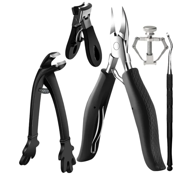 Stainless steel complete set of pedicure tools, eagle-beak pliers, thick toenail clippers, ingrown nail correction tool, nail file, foot care