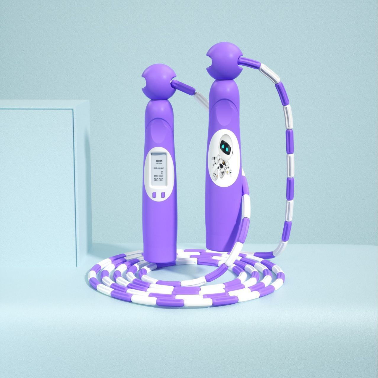 Smart Counting Jump Rope with Silicone Balls, Four-Button Weighted Dual-Use Model, Wholesale from Manufacturer, with Rope for Aerobic Speed Racing