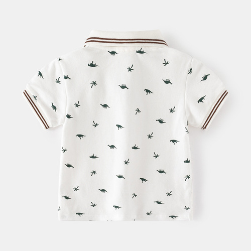 Children's short-sleeved T-shirts, fashionable children's clothing, summer  boys' short-sleeved polo shirts, trendy baby slim-fitting tops