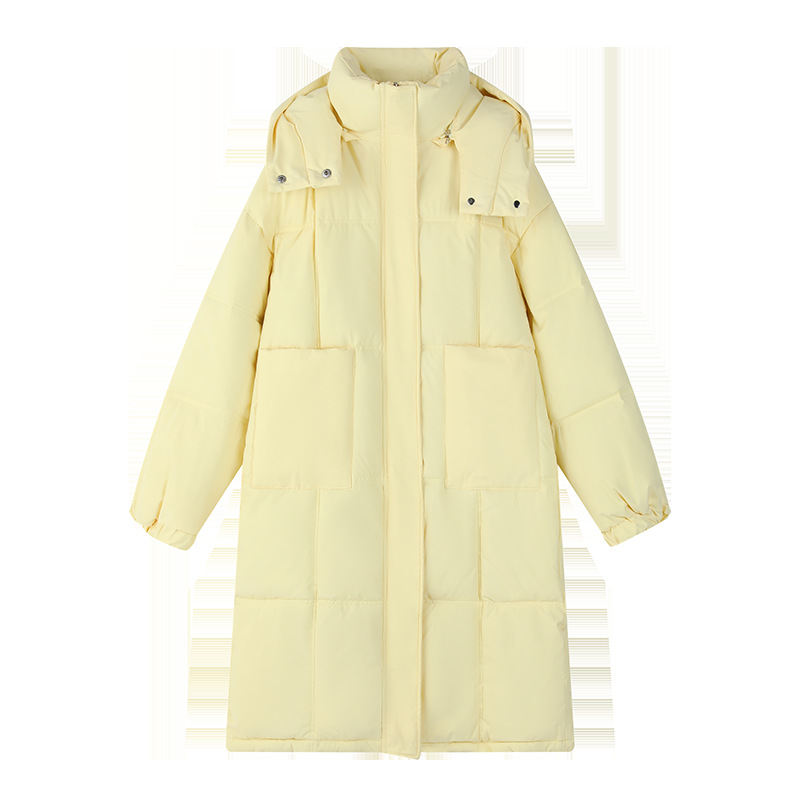 2024 invierno nuevo leche fu fu plumón chaqueta de algodón largo de rodilla suelta chaqueta de algodón gruesa se puede quitar la chaqueta de algodón