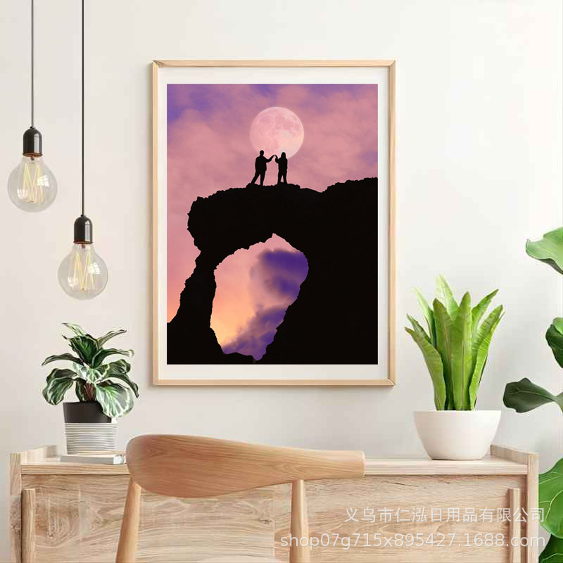 Nueva pintura diamante bricolaje Día de San Valentín conjunto romántico diamante completo ladrillo pintura Cruz puntada pintura decorativa transfronteriza fábrica al por mayor