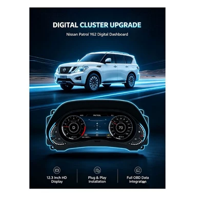Nissan Patrol Y62 və Infiniti Qx seriyası üçün 12.3inch tam LCD cihaz paneli.