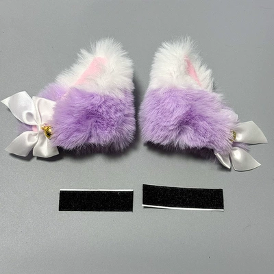 Motosiklet dəbilqələri Cat Ear Bell Bow Ski - gradient-with-bells-1-pair-white-and-light-purple