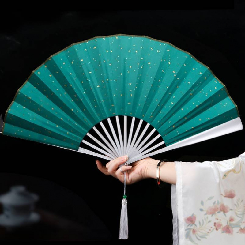 *%防身武器扇子功夫折扇钛合金全纯金属铁男款十寸折叠机械感太极|undefined
