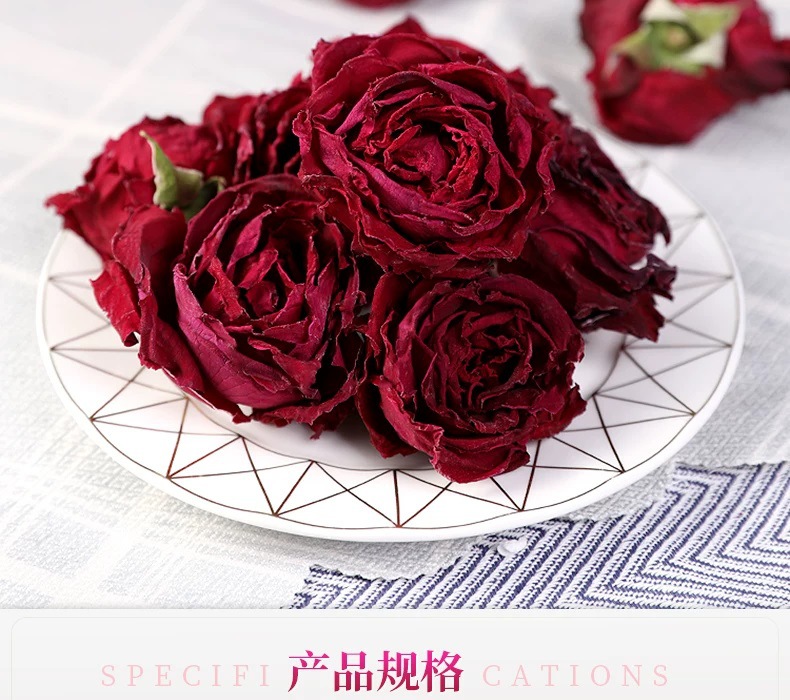 Yunnan Freeze Dried Dark Red Rose Flower Tea Dried Rose Buds One Bloom Per Cup 100g key features