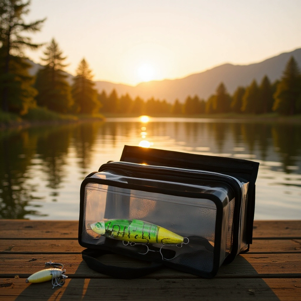 Сумка для рыболовных снастей, новая, для трансграничной торговли, из ПВХ, с пятью отделениями, для приманок из металлической пластинки, прозрачная сетчатая, портативная, складная, для хранения