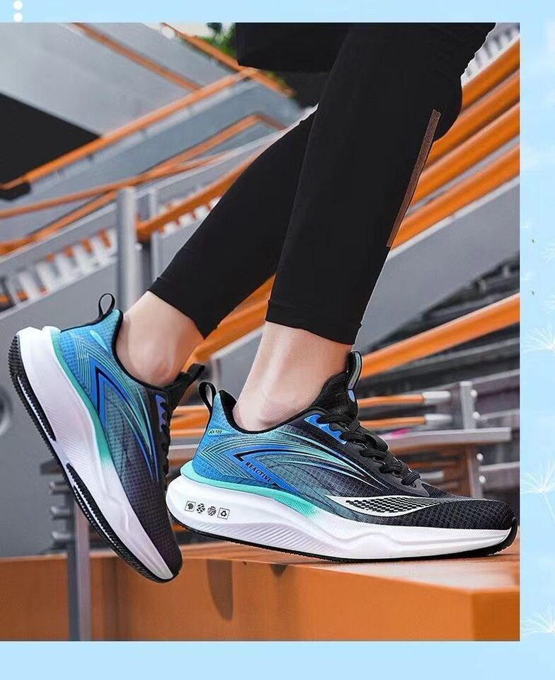 Giày thể thao nam mùa hè lưới thoáng khí đế mềm khử mùi chống trơn trượt — cam trắng, màu xanh đen, xanh xám chi tiết 26