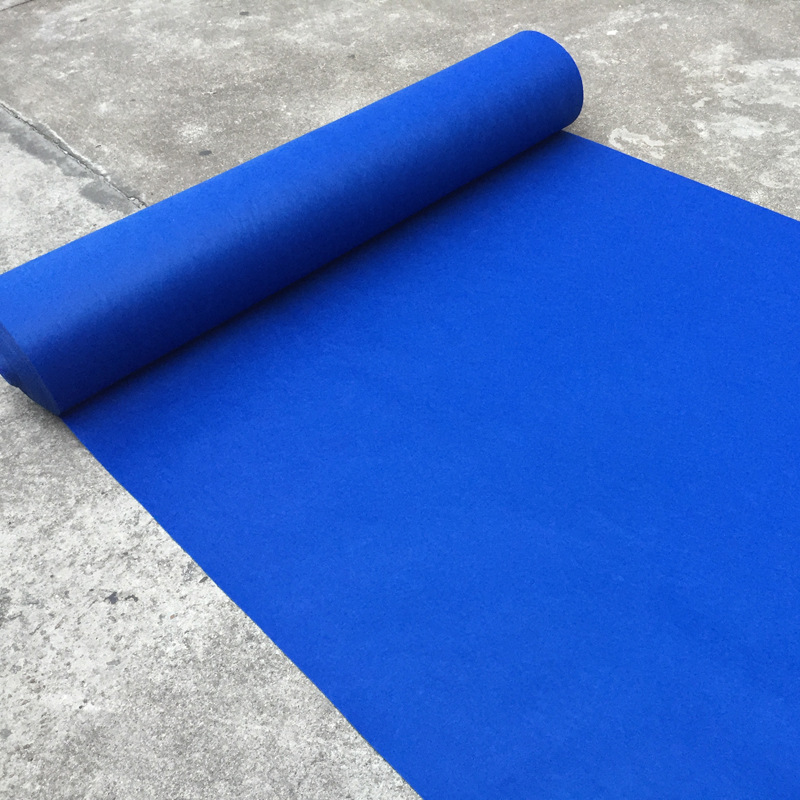 Wholesale blue carpet, opening carpet, exhibition blue disposable carpet, wedding carpet, thick royal blue velvet carpet