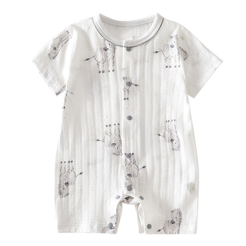 Cool antibacterial baby clothes for men and women, summer thin monk clothes, newborn baby jumpsuits, short-sleeved rompers