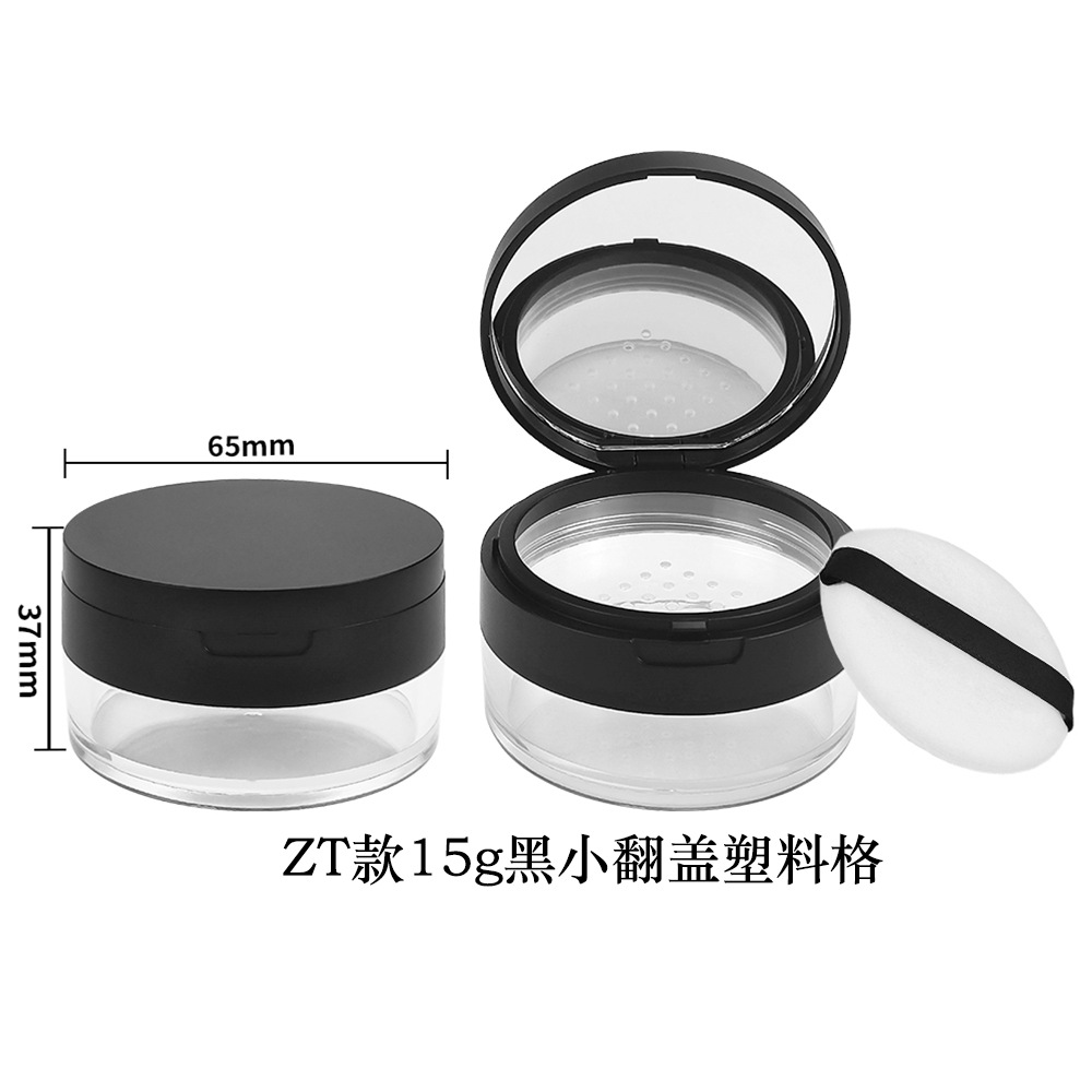 Materiales de embalaje para polvos sueltos en stock: caja dispensadora de polvo suelto ultrafina con tapa abatible y malla elástica grande, para 8g, 15g, 20g.