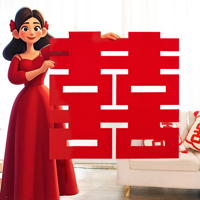 Nupcial foto rojo boda pegatinas boda habitación decoración boda suministros grandes herramientas de la boda oro rosa pegatinas de pared