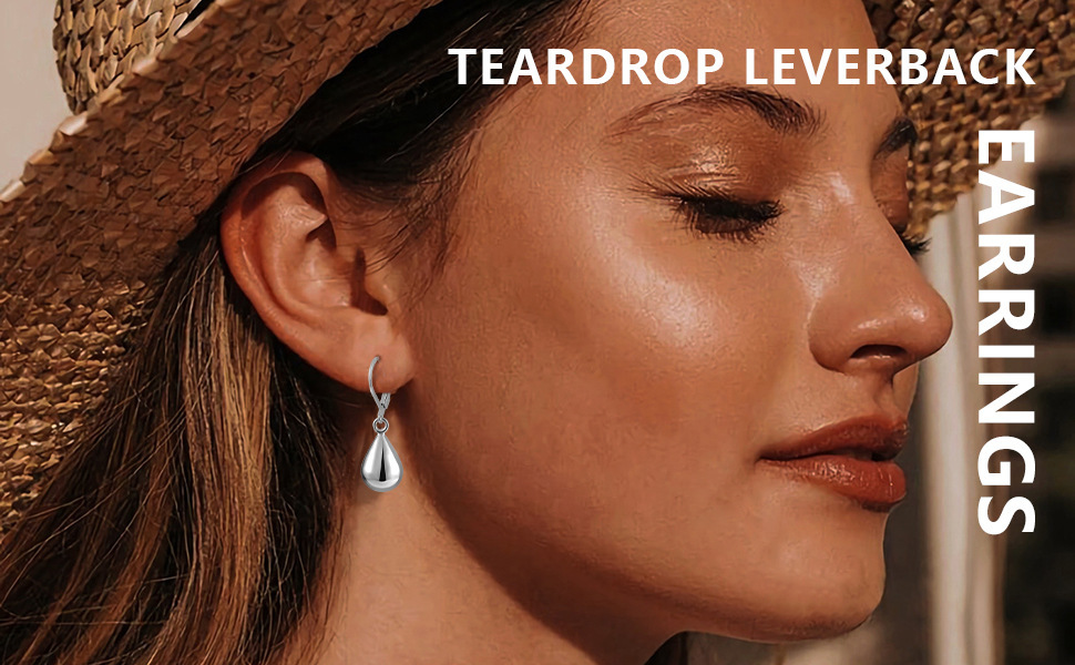 teardrop leverback earrings