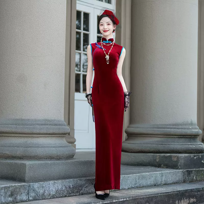 红色旗袍女2026新款中国风新中式改良高端优雅气质舞台表演出服秋