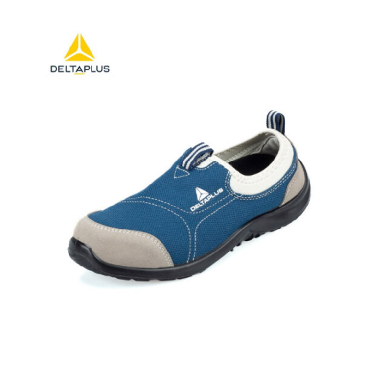 代尔塔 透气劳保鞋 无鞋带设计防砸防穿刺防静电工作鞋 301216