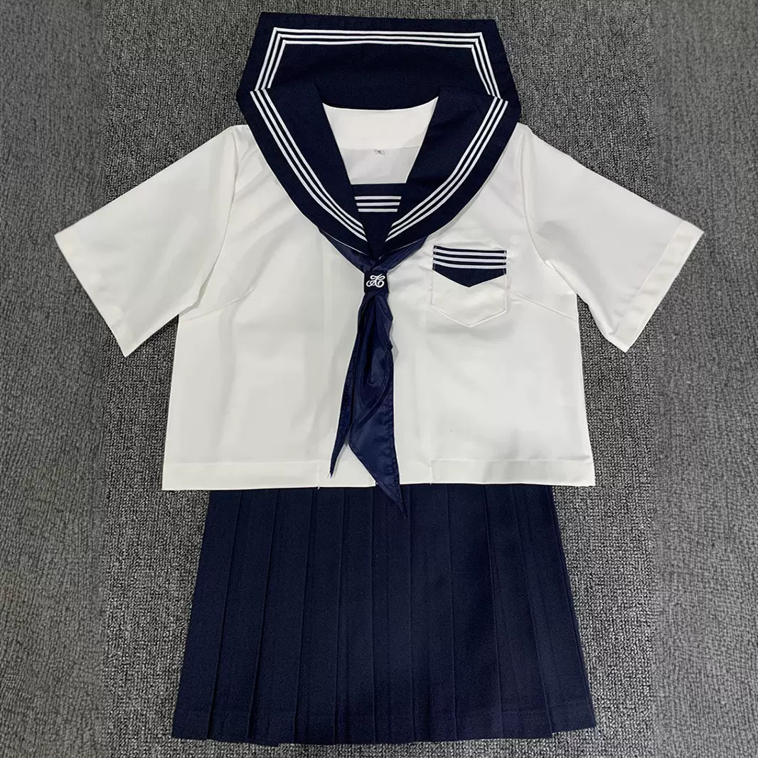 日本海军风白三本改良款基础款JK制服班服女学生水手服校服学院风