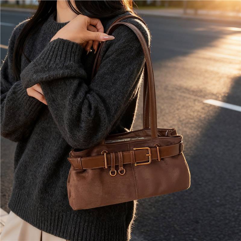French Retro Large Capacity Shoulder Underarm Bag For Women 2025 New Autumn/Winter Versatile Commuter Baguette Bag