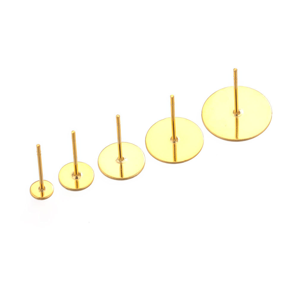 Pendientes de acero inoxidable pendientes en blanco trasero pin DIY pendientes que hacen suministros tapones para los oídos accesorios de la joyería al por mayor