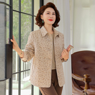 2025 spring mother women's lapel jacket coat new middle-aged and old women's fashionable jacket coat