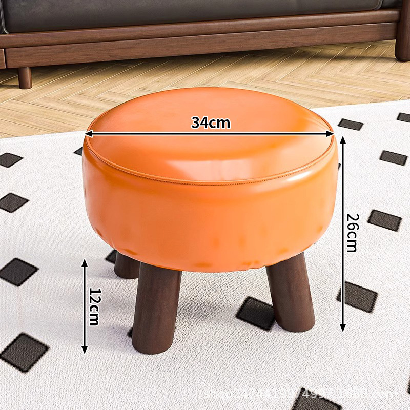 Taburete de madera maciza - naranja