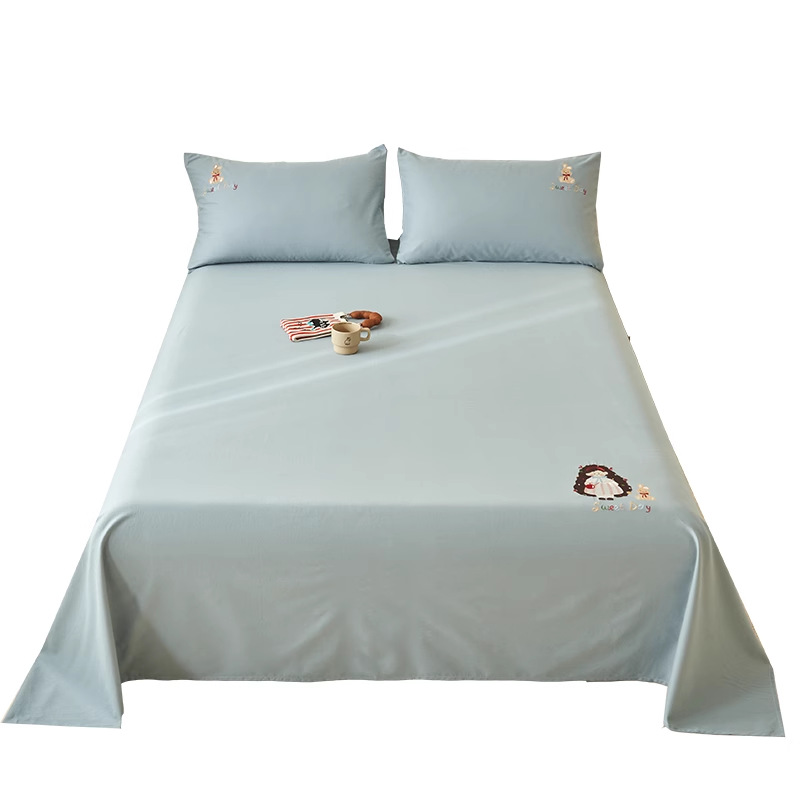 Nuevas sábanas de algodón de clase A de una sola pieza 100 algodón lavado algodón de fibra larga dormitorio de algodón edredón para niños funda de almohada de tres piezas