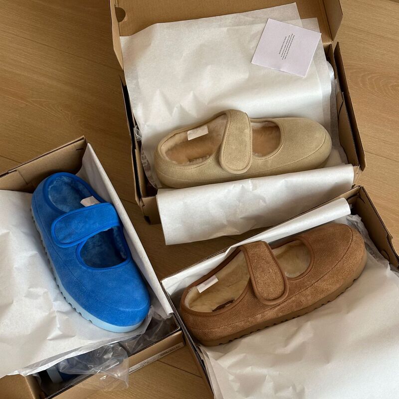 2025 Autumn Popular Mary Jane Snow Boots Fur Shoes Women's New Korean Style Lazy Half-Flop Small Fragrance Women's Shoes
