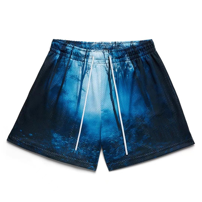 American Style Trendy Brand Ghost Style Shorts Men's Sports Leisure Mesh Quick Dry Four-point Riding but Knee Basketball Pants Summer