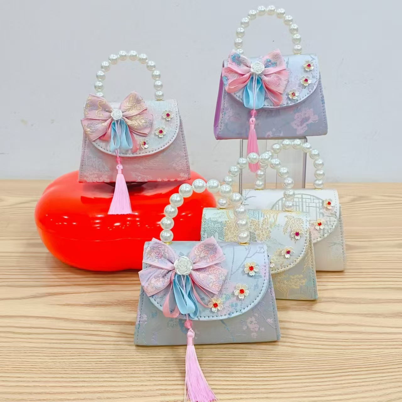 Bolso de princesa de estilo chino cadena antigua bolso de perla portátil para niñas bolso inclinado para niñas accesorios de ropa china bolso de cambio