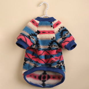 Dog Clothes Autumn and Winter Instagram Style Cat Clothes Cute Striped Plush Sweatshirt Cross-border Pet Clothes Warm