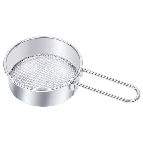 Stainless steel flour sieve handheld sugar powder sieve mini filter stainless steel dusting sieve matcha dessert sieve