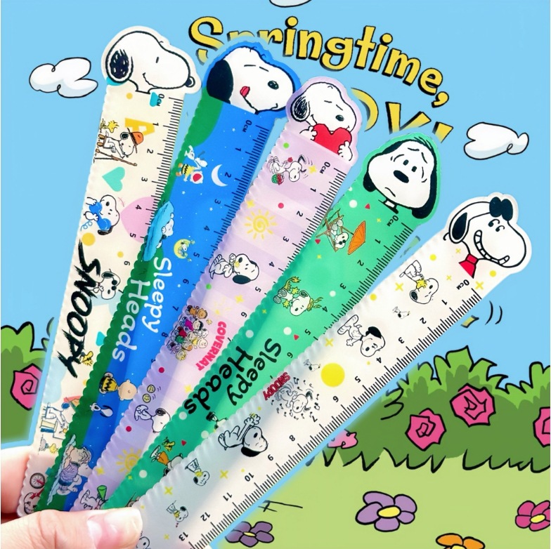 Premio al estudiante de regla acrílica de dibujos animados, valor alto 15cm con escala ondulada, papelería, venta al por mayor transfronteriza