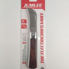 工厂直销五金工具折叠式弯刃电工刀木柄防滑绝缘电缆剥皮修线神器