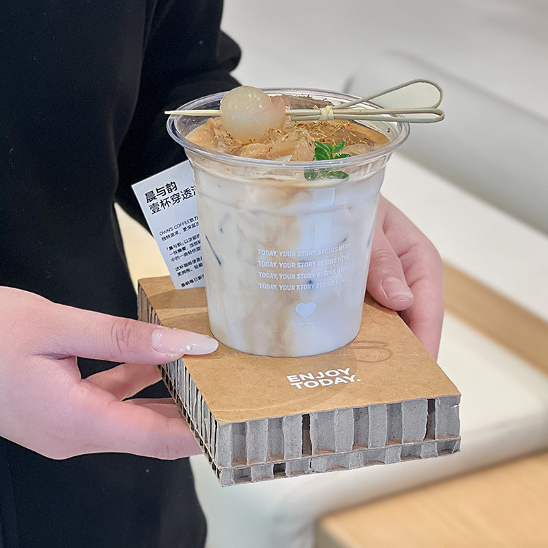 Combo单杯托定制咖啡奶茶饮品品鉴品尝纸杯托托盘外带创意瓦楞板