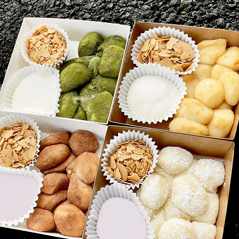 蘸酱麻薯盒糯叽叽麻薯包装盒网红爆浆芋泥麻糍盒蘸料奶盖打包盒