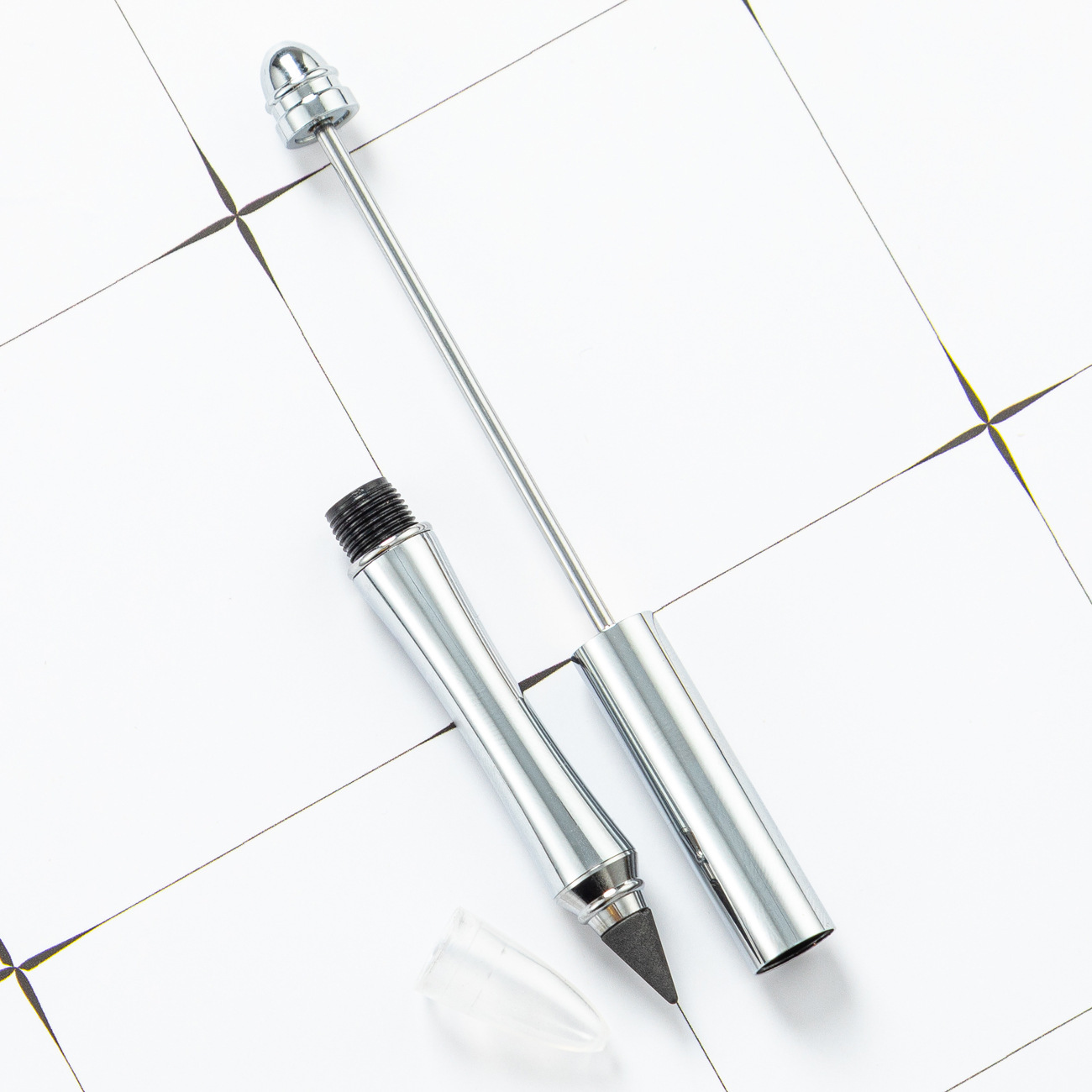 DIY cuentas lápiz dibujo sin cortar sin tinta para escribir lápiz continuo puede imprimir logo en stock lápiz eterno al por mayor