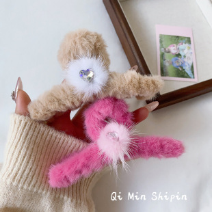 韩国复古莫兰迪果冻色大号抓夹发抓后脑勺发卡鲨鱼夹女详情8