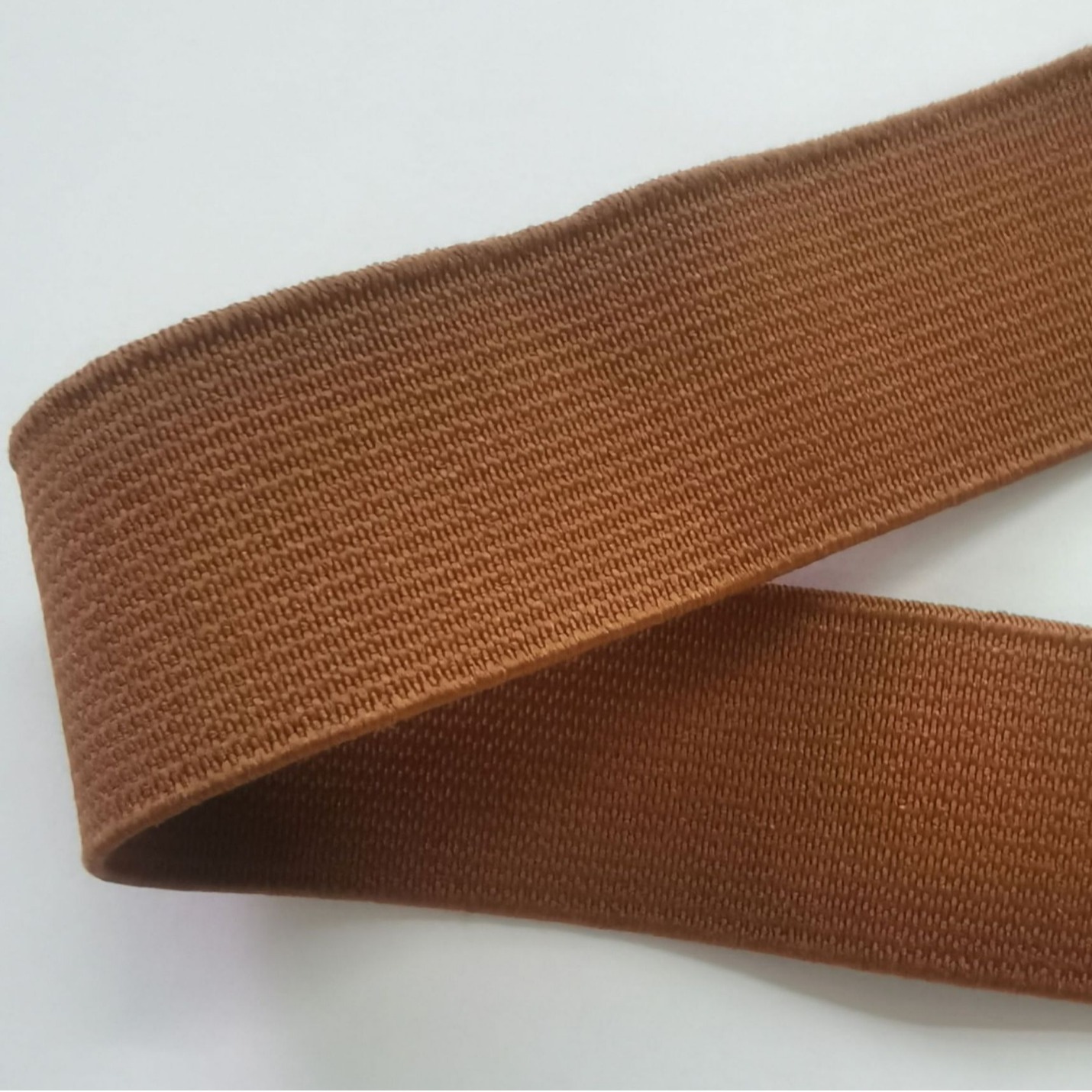 2.5CM 카치 다크 브라운 폴리에스테르 탄성 밴드 재고 탄성 타이트한 허리 가방 수건 친환경 고무 밴드 공장 가격