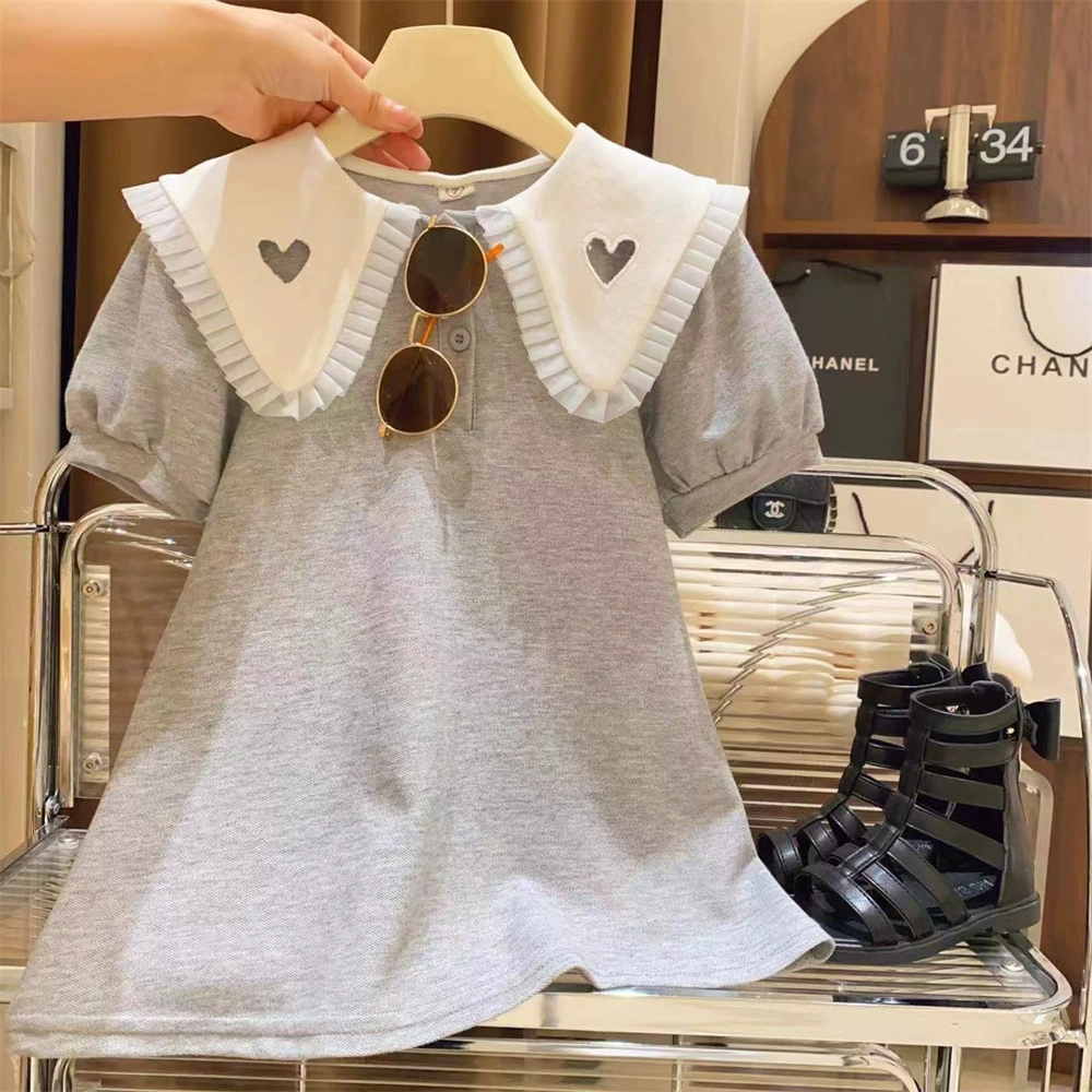 Летнее платье-т-shirt, юбка для девочки, летняя одежда, корейский стиль, западный стиль