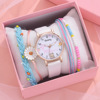 Cartoon cute universal women's watch, quartz watches, bracelet, set