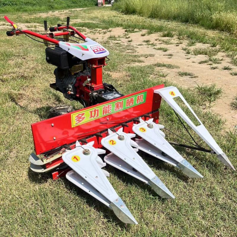 劳美小型自走式割晒机小麦燕麦青稞辣椒大豆牧草手扶式收割机厂家